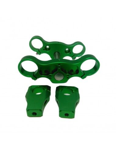 Tés et Pontets CNC vert pour guidon...